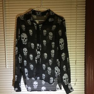 One-of-a-Kind Sheer Skull Blouse